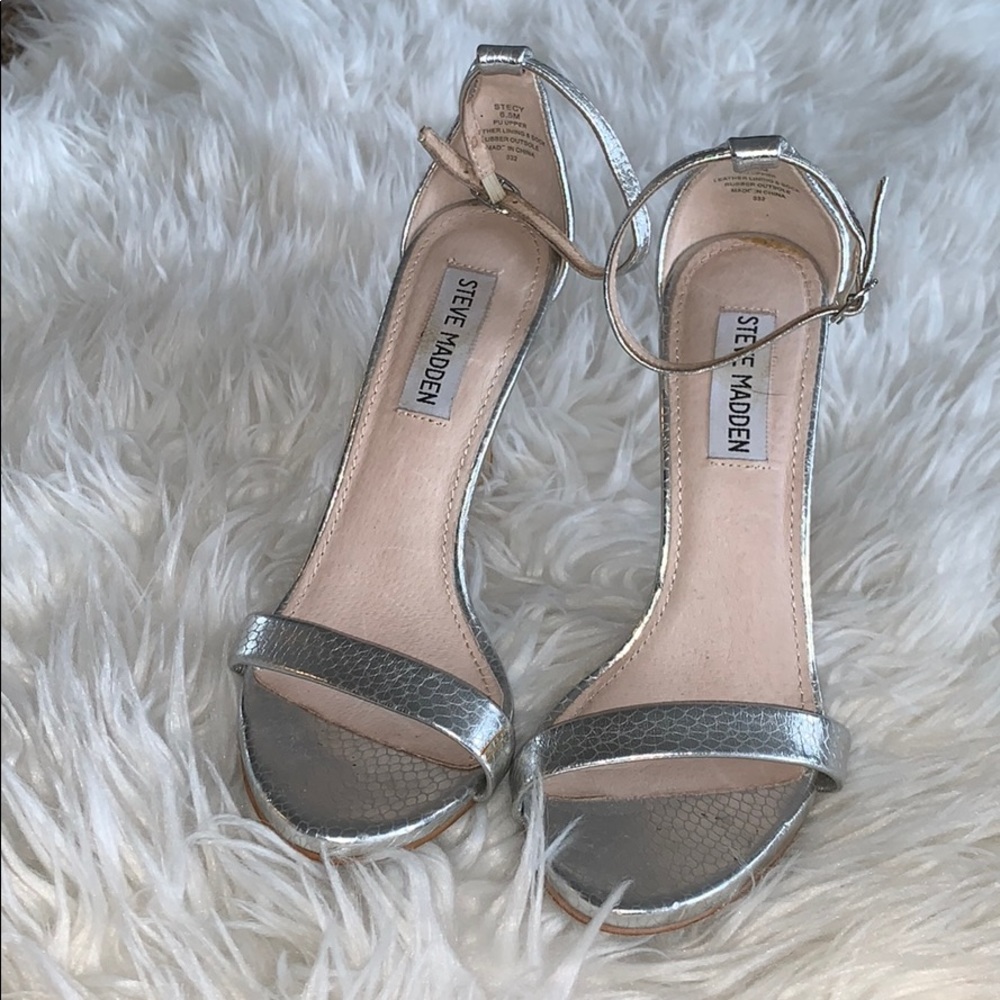 Silver Snake Steve Madden Heels